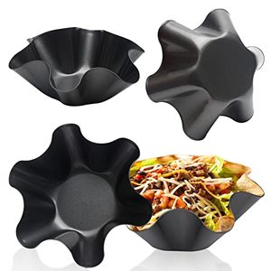 Ideal for Baking Tortilla Bowls or Tostada Bowls with these Extra Thick Non-Stick Steel Pans