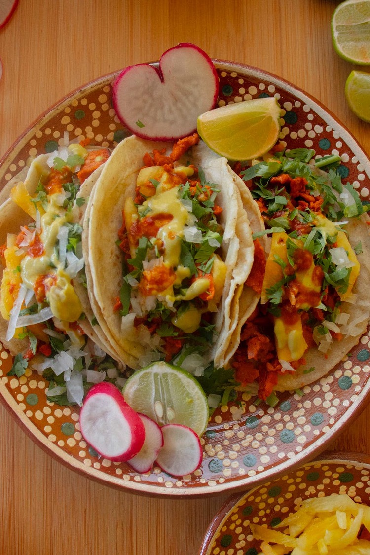 Vegan Tacos with Radish, Corn and Cilantro Recipe