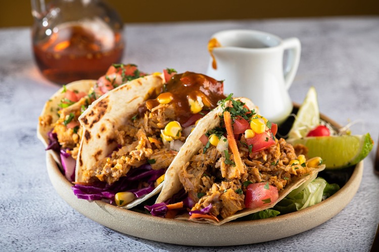 Chicken Street Tacos with Corn and Red Cabbage - Taco Recipe